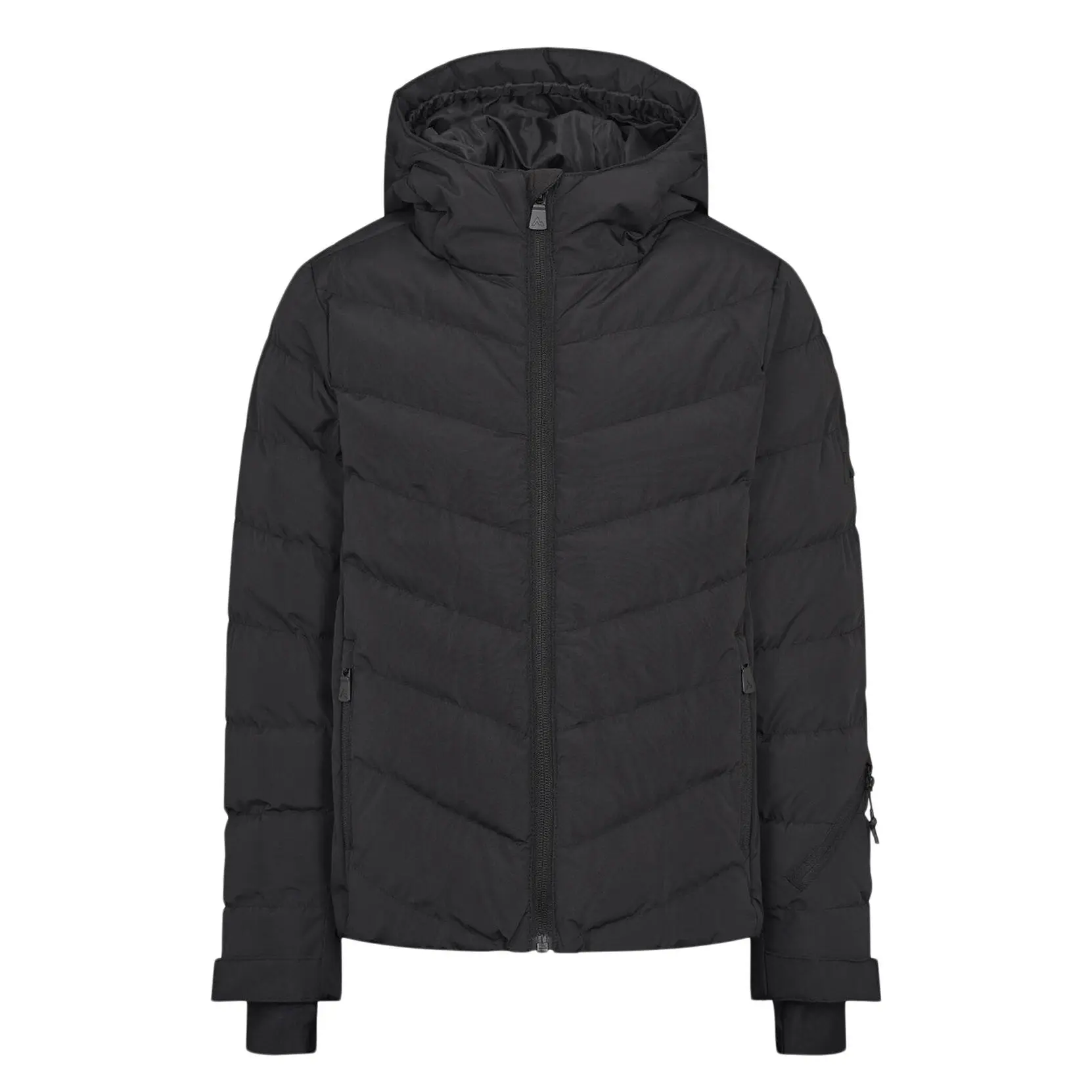 Cheap Men's Black Chevron-Quilted Hooded Outdoor Puffer Jacket | Windproof Water-Resistant Winter Coat Suppliers, Supplier