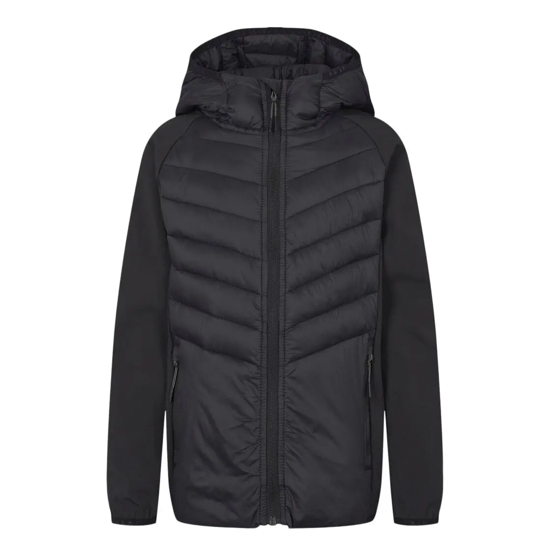 CE Certification Men's Black Hybrid Quilted Outdoor Puffer Jacket | 100D 4-Way Stretch Windproof Water-Resistant Coat Suppliers, Quotes