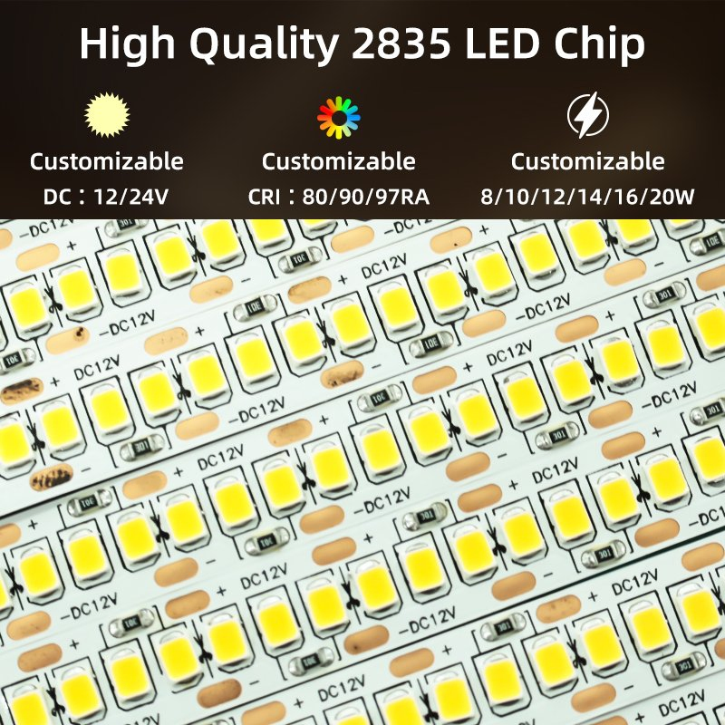 SMD2835 240LEDs/M Fita LED Flexível Dimerizável TUV CE RoHS Certificada para Iluminação de Armário, Luz de Fundo de TV, Iluminação de Paisagens