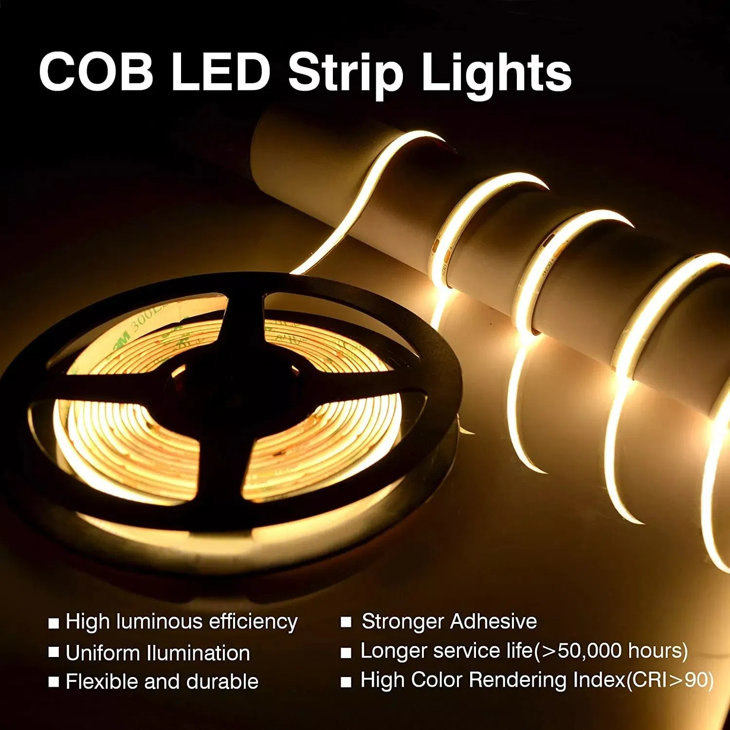 Três cores Tunnable DOT Free Flexible Decorativo Neon SMD2835 COB Faixa de LED