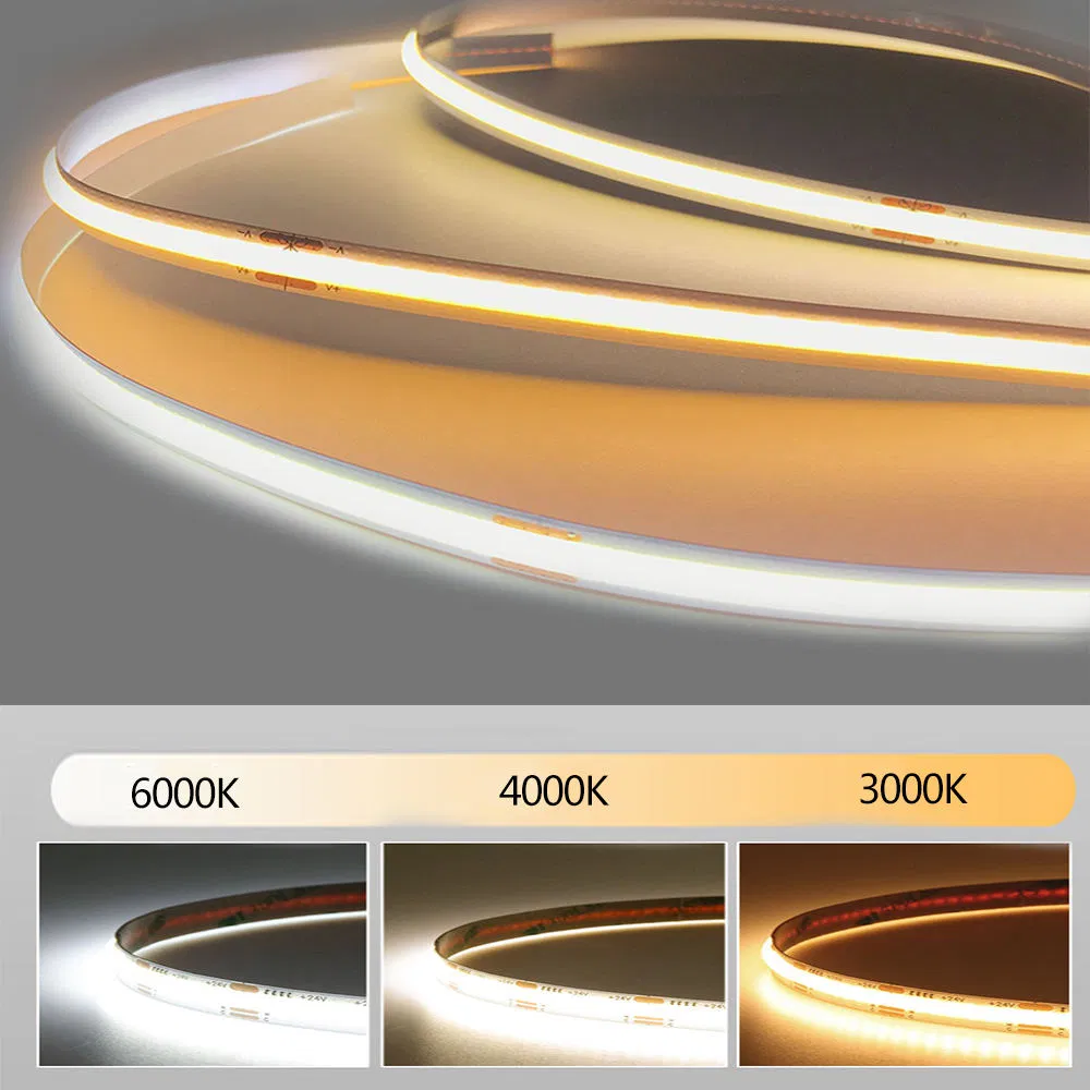 Nova Fita LED COB Dual White com CCT Ajustável de 2700K a 6500K CRI 90 Ajustável 12V 24V 14W/M