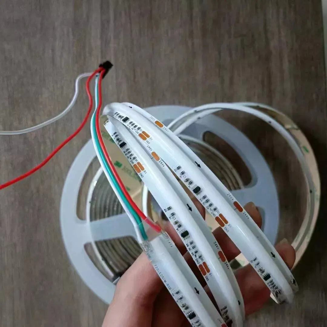 Fita de LED COB RGB inteligente Rgbic 576LEDs de alta densidade flexível
