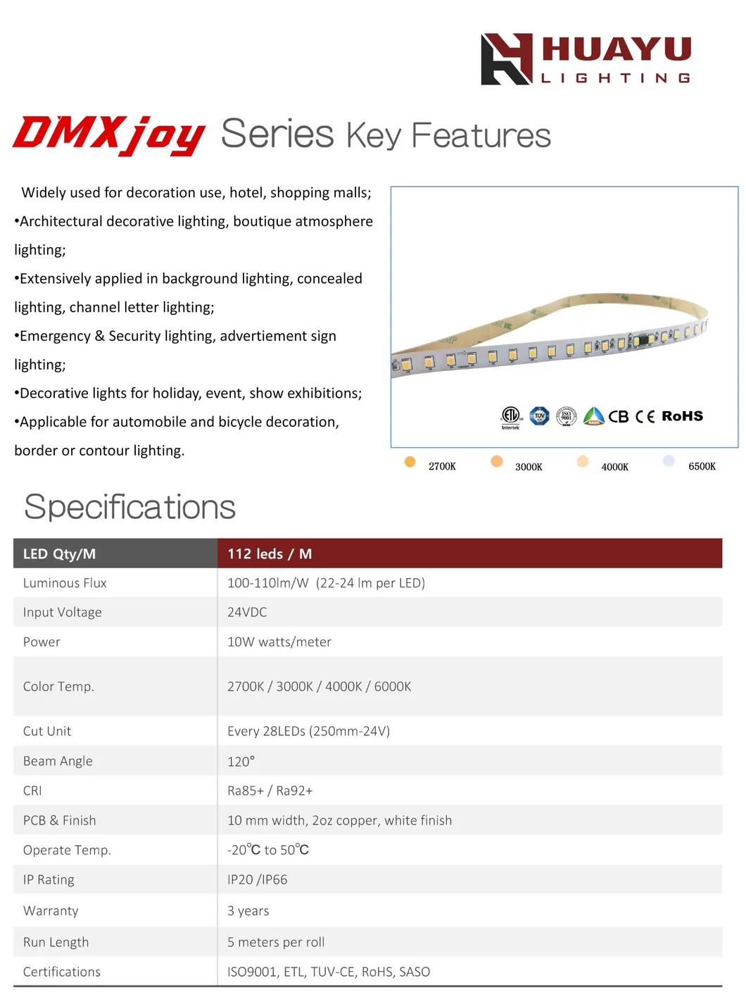 Dmxjoy 512 Faixa de Neon LED RGB