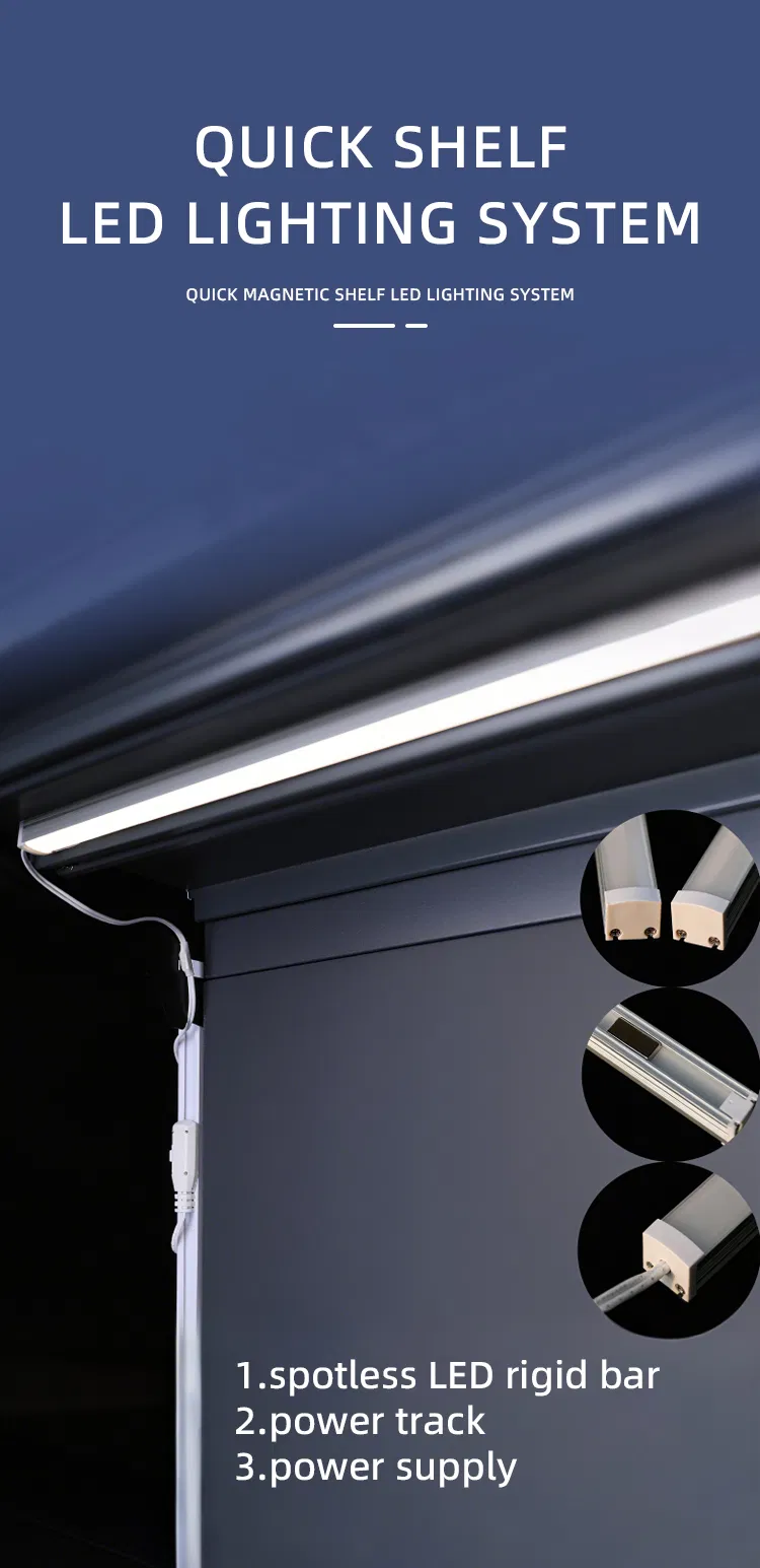 Luzes de LED sob o armário para vinho por atacado, tiras de luz para armários em perfil de alumínio para exibição em prateleiras de metal