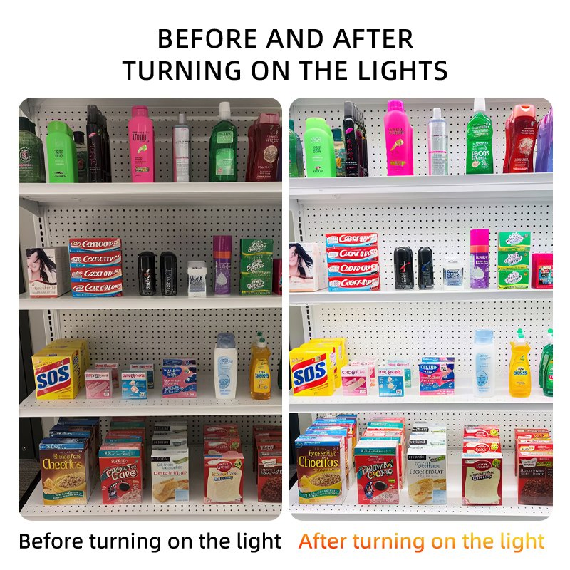 Luzes de LED sob o armário para vinho por atacado, tiras de luz para armários em perfil de alumínio para exibição em prateleiras de metal