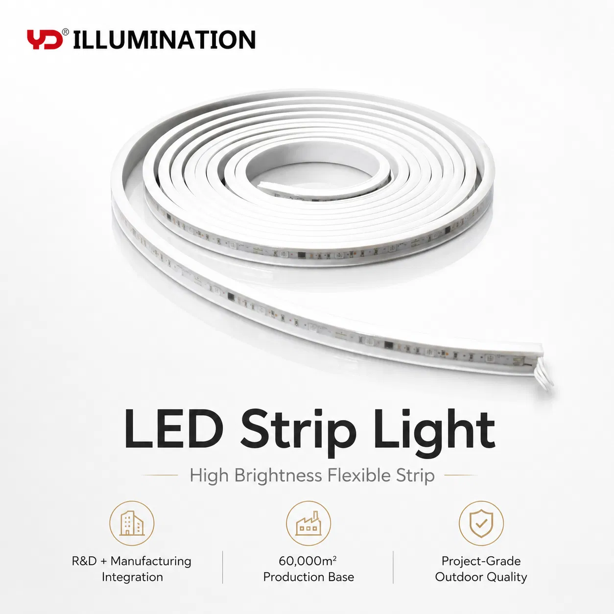 Fita de LED Exterior Brilhante: IP68 À prova d'água para Arquitetura