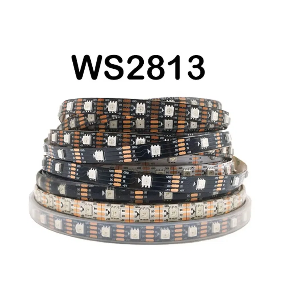 Ws2812b Ws2811 Ws2813 Ws2815 5050 Fita LED Rgbic Inteligente Ws2812 IC Endereçável Individualmente 30/60/144pixels/LEDs/M Luz DC5V/12V