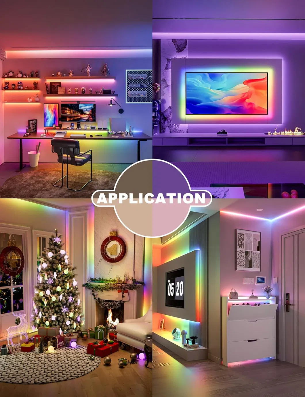 Ws2811 LEDs Rgbic Endereçáveis 576 Sem Ponto Alta Densidade Pixel Inteligente Fita de Luz COB