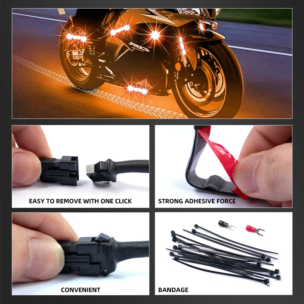 Fita de Luz LED RGB Auxiliar Decorativa para Motocicleta à Prova d'Água IP68
