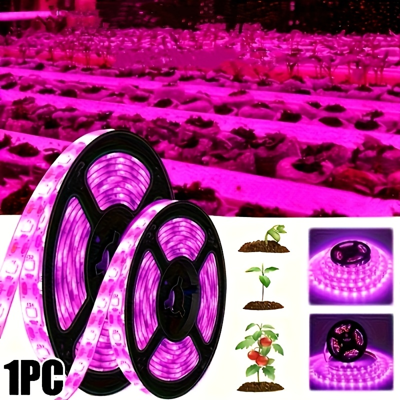 Fita de Luz de Cultivo LED de Espectro Completo, 16FT Lâmpada de Planta USB