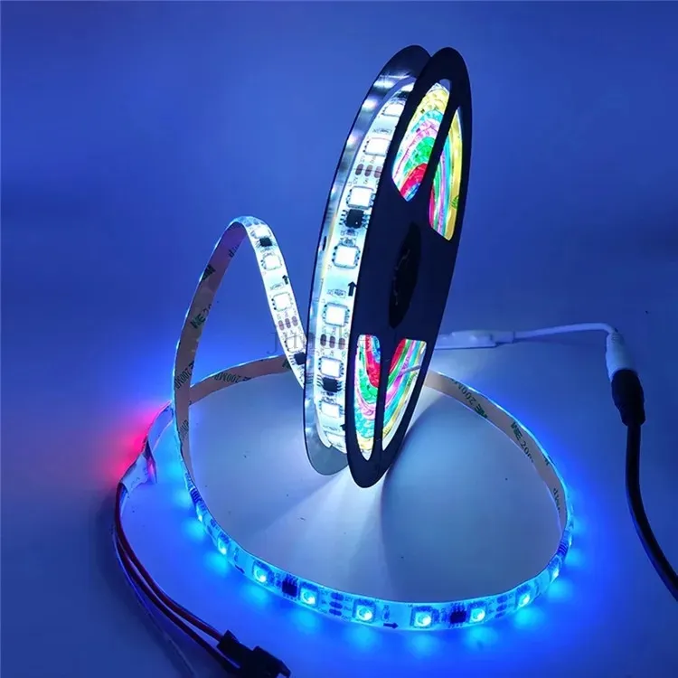 Fita LED 5050 RGB/Cores de Fantasia, Encapsulada à Prova d'Água, Kit de Controle Remoto WiFi, Mudança de Cor Inteligente, 12V-24V Fita de Luz Flexível para Decoração