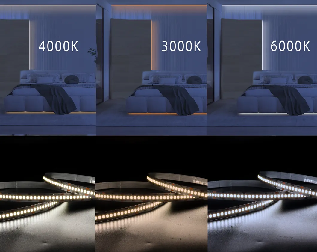 SMD2835 Fita LED 120 LEDs/M CRI90 Fita LED Flexível 12V 24V IP20 Cor Única para Iluminação de Armários Internos