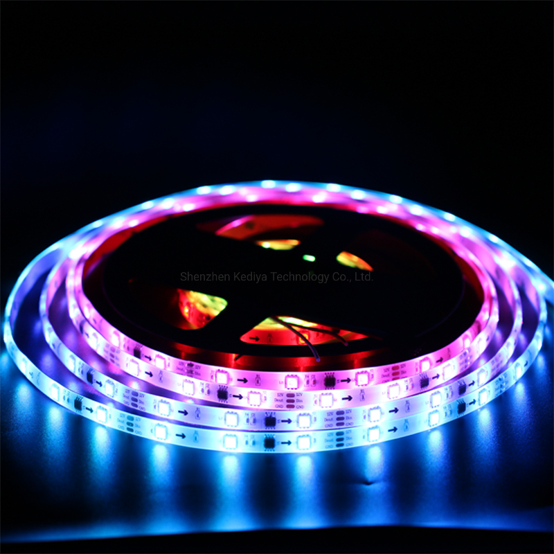 12V Ws2811 Fita LED Endereçável RGB 30LEDs/M Fita LED Pixel Programável Spi para Sinalização e Iluminação de Palco