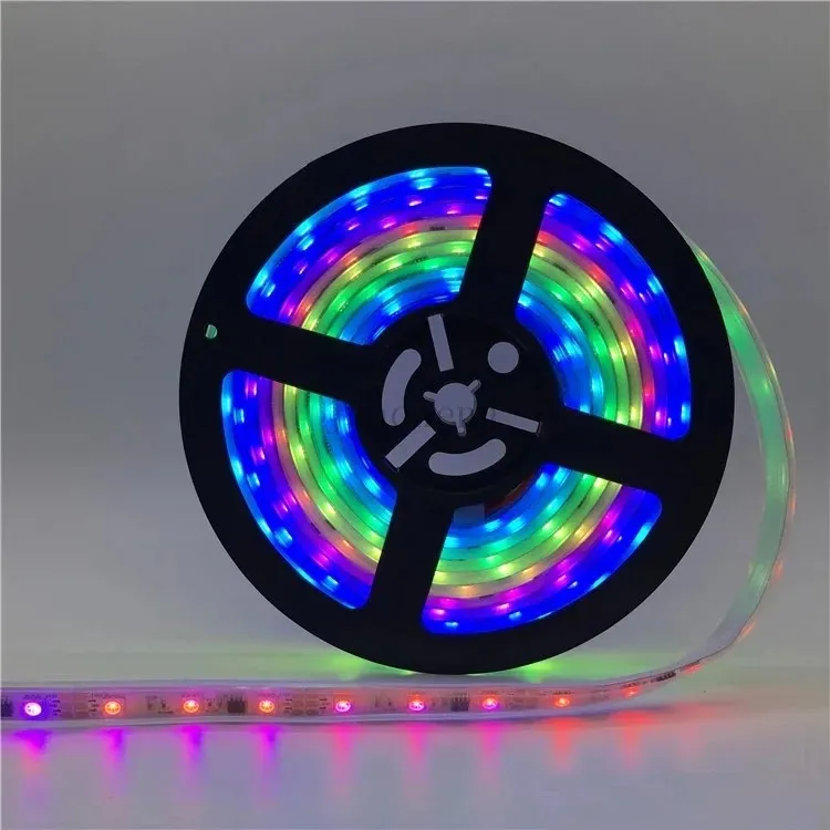 Fita LED 5050 RGB/Cores de Fantasia, Encapsulada à Prova d'Água, Kit de Controle Remoto WiFi, Mudança de Cor Inteligente, 12V-24V Fita de Luz Flexível para Decoração