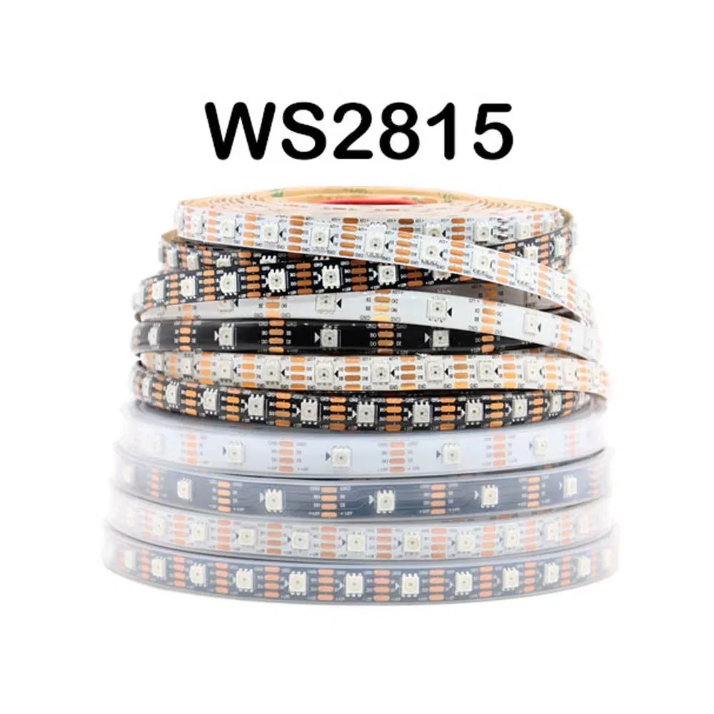 Ws2812b Ws2811 Ws2813 Ws2815 5050 Fita LED Rgbic Inteligente Ws2812 IC Endereçável Individualmente 30/60/144pixels/LEDs/M Luz DC5V/12V