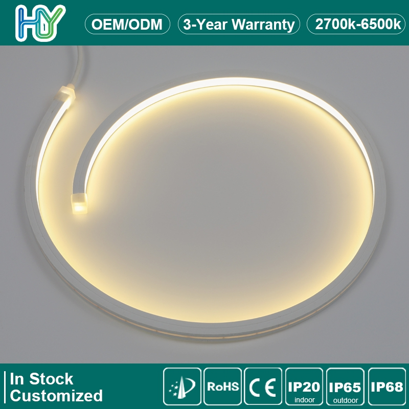 Luz LED IP68 SMD2835 12V 24V 120LEDs/M Luzes de Neon de Silicone LED Flexível Slim RGB para Decoração de Casa