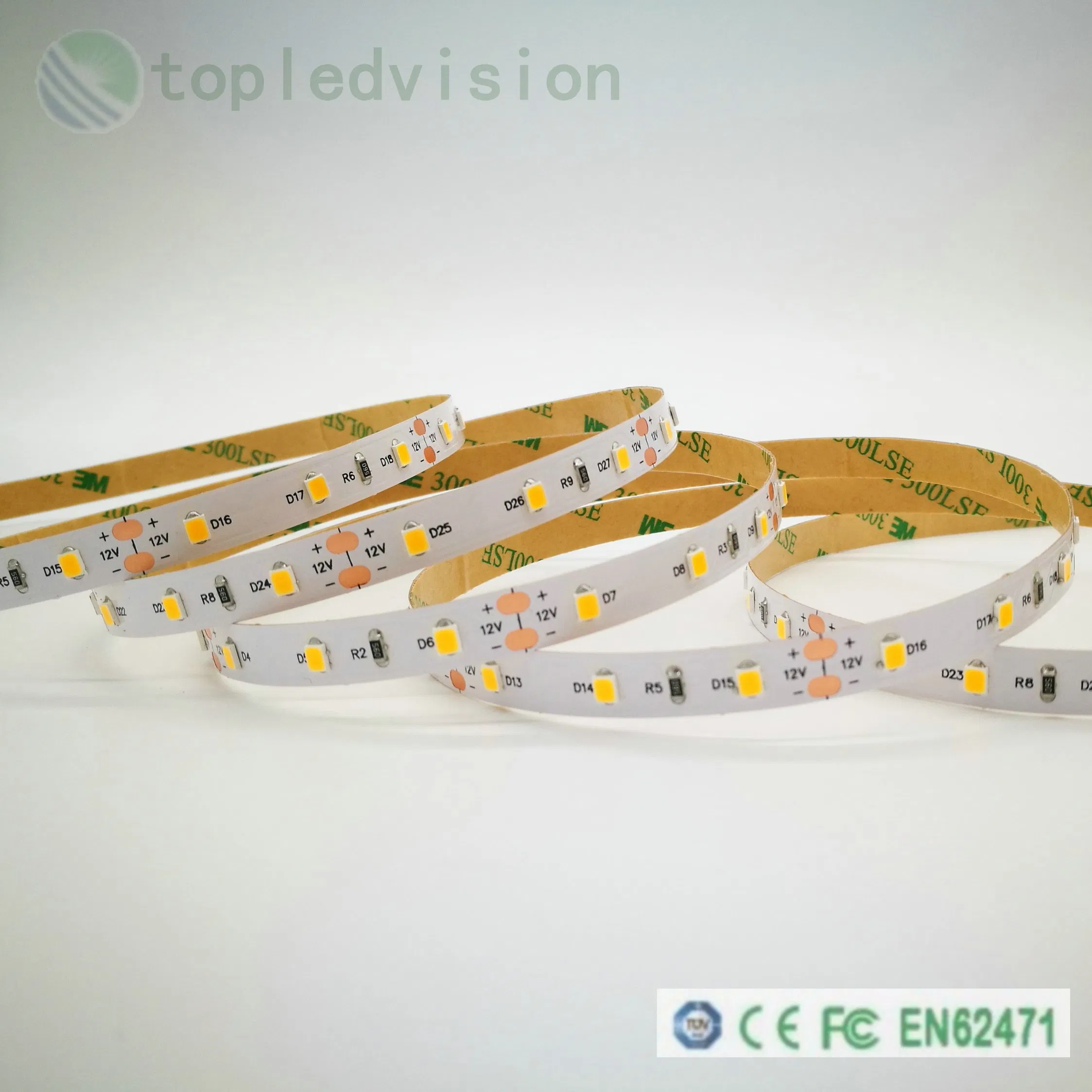 60LEDs/m Flexível 2835 Fita de LED à Prova d'Água Cortável Luz de LED de Alta Brilho Iluminação Interna Decoração de Casa Luz de Fundo para TV