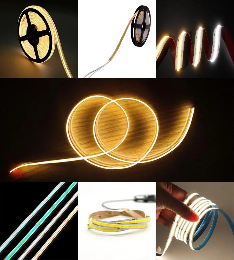 IP20 IP67 8mm 240LED/M DC12V/24V Fita LED COB 3year Garantia