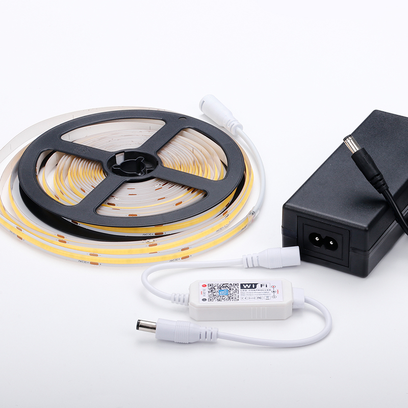 Fita de LED COB com luz de fundo LED para TV no atacado, cor de emissão branca quente, WiFi