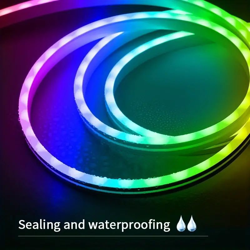 Fita de Luz de Silicone Mágica USB com Controle de Voz 5V Fita de Neon Flexível LED de Mudança de Cor para Atmosfera de Jogo