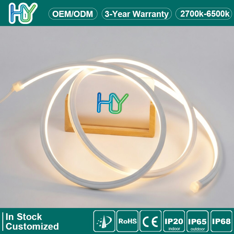 Luz LED IP68 SMD2835 12V 24V 120LEDs/M Luzes de Neon de Silicone LED Flexível Slim RGB para Decoração de Casa