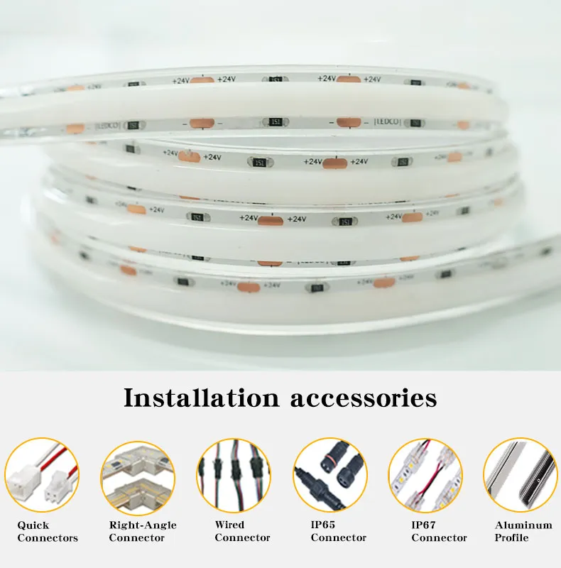 Silicone S0B Fitas de LED Flexíveis e Sem Manchas IP67
