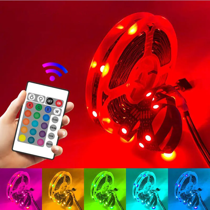 Controle Remoto USB 5V Luz de Fundo da TV do Quarto Fita LED Inteligente Rgbic