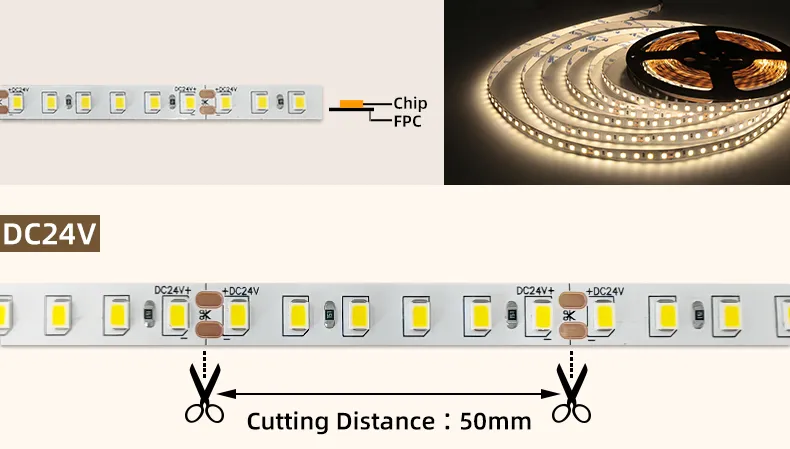 Fábrica 2835 Fita de Luz LED 120LED/m CRI 80 Interna para Luz de Fundo de TV