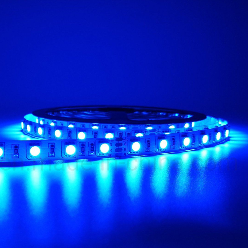 Fita LED RGB Azul à Prova d'Água 60LEDs/M Fita LED SMD Flexível com Controle Remoto por APP para Decoração de Quarto e Casa