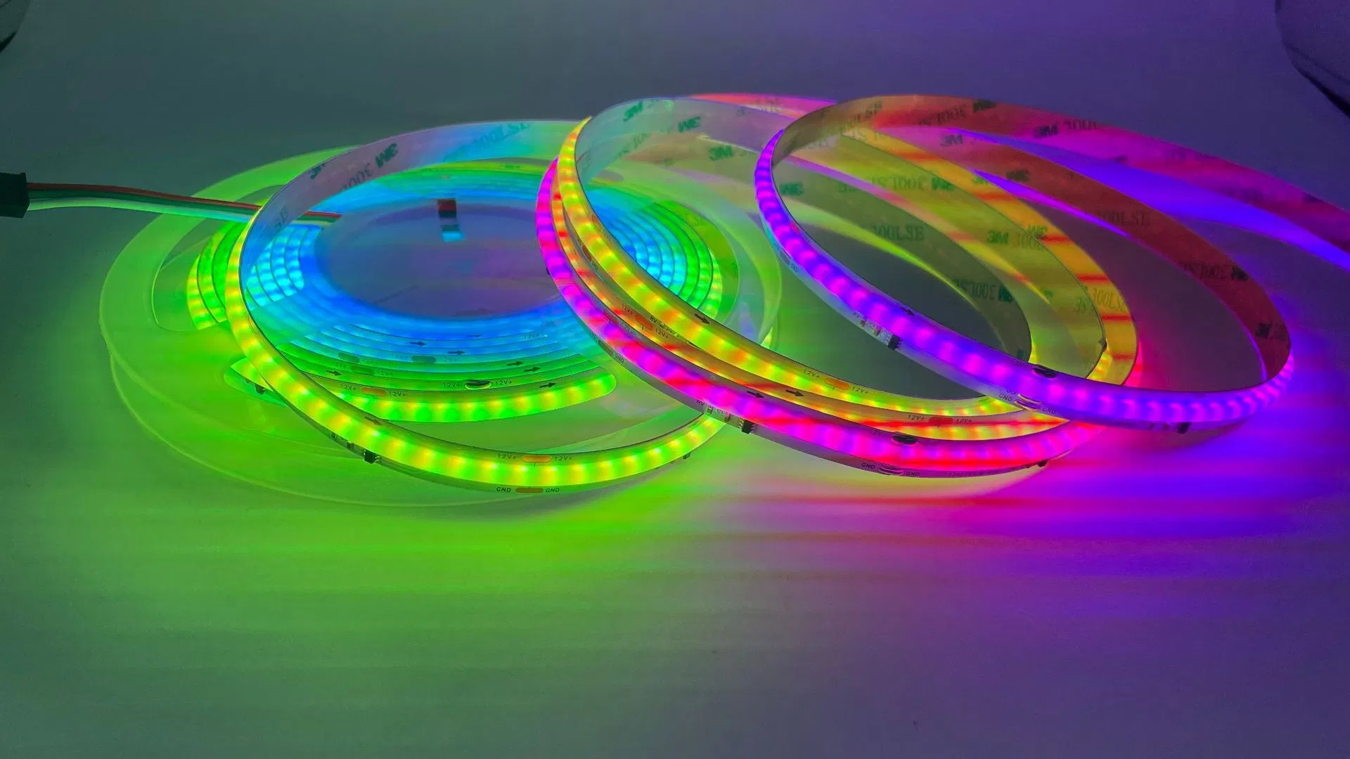 Fitas de LED COB Flexíveis em Cores dos Sonhos DC12V 24V 12mm 720LEDs/M 5m 10m/Roll Fita de Luz Digital Pixel COB Endereçável Inteligente