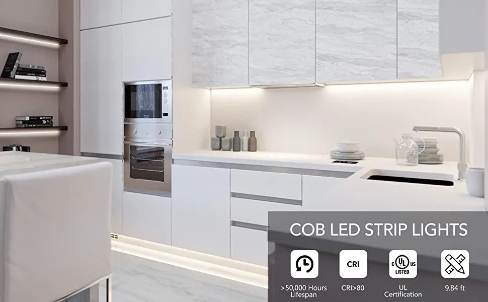 IP68 Fita LED COB à prova d'água 384 LED/M 12V 24V Fita LED flexível CRI 90 Fita Fob iluminação externa para casa
