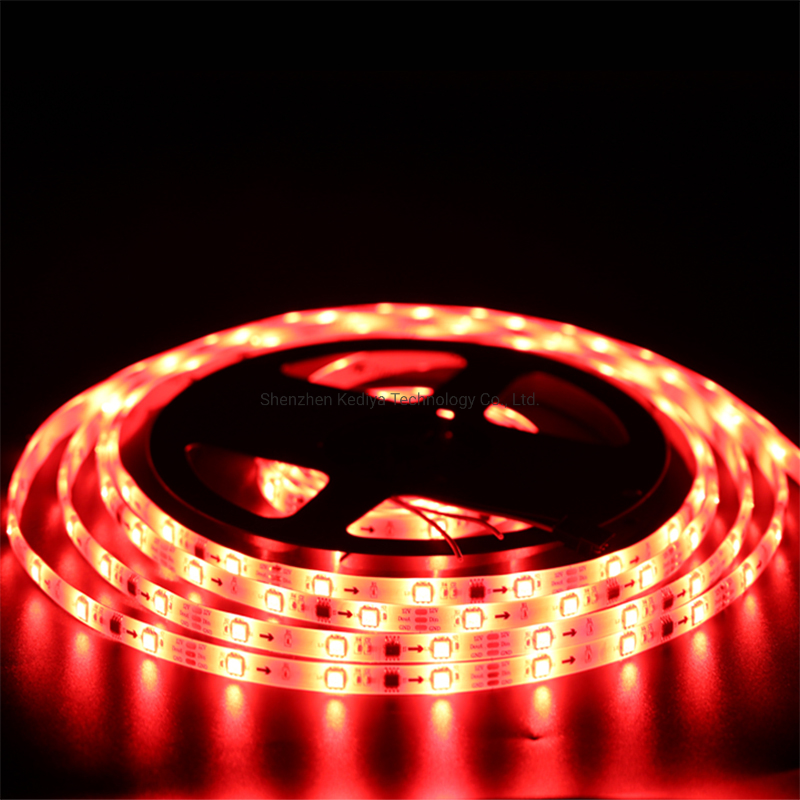 12V Ws2811 Fita LED Endereçável RGB 30LEDs/M Fita LED Pixel Programável Spi para Sinalização e Iluminação de Palco