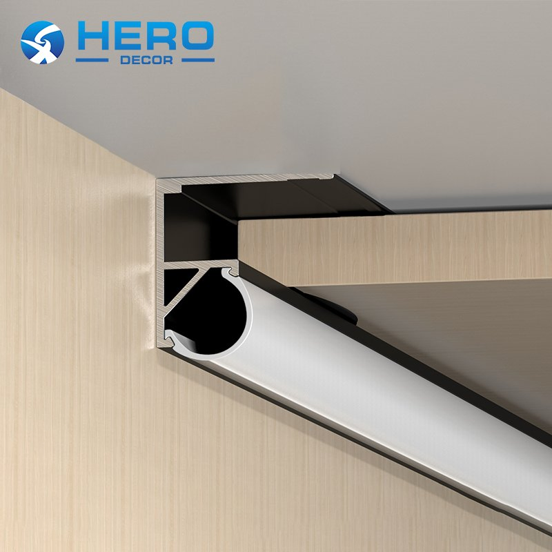 Perfil de Painel de Parede em Alumínio LED Materiais de Construção Forma de Canto Interno de Metal Herói Fita