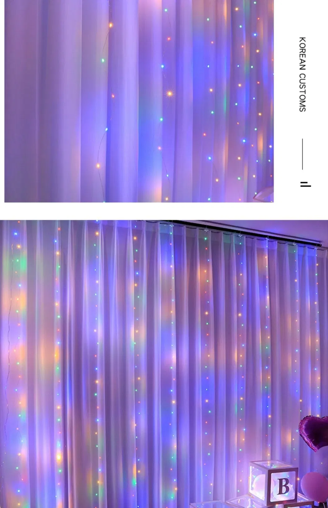 Cortina de Fios de Cobre com Fita de LED 3m X 3m, 300 LEDs