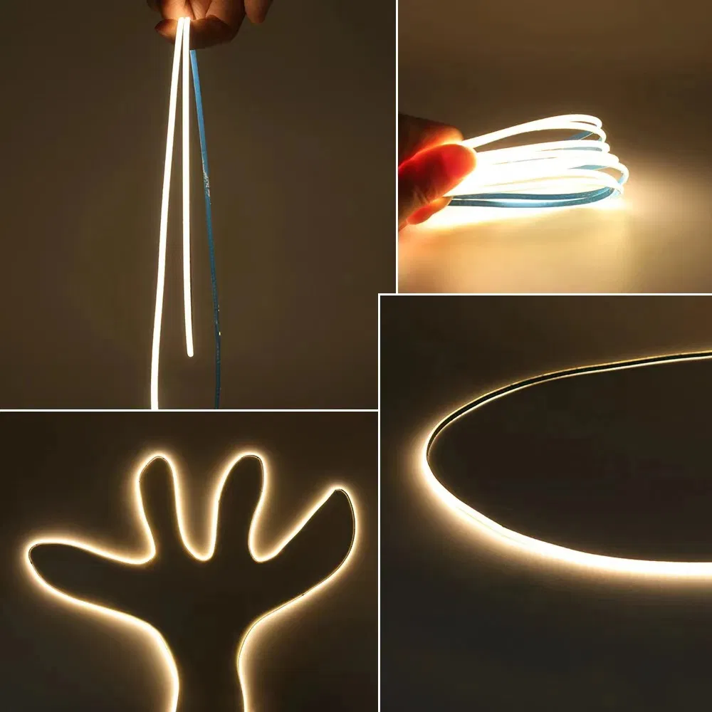 Efeito Neon Livre de DOT Interior Exterior 3000K 4000K 6000K 2.5cm Cortável DC12V DC24V Fita LED COB para Iluminação Linear ou Iluminação Decorativa