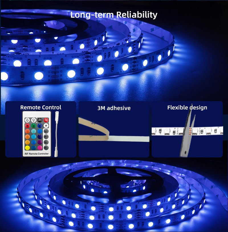 5050 Fita de LED Endereçável RGB RGBW 12V/24V Fita de LED Flexível com Mudança de Cor e Controle Remoto para Decoração de Festa em Casa OEM ODM