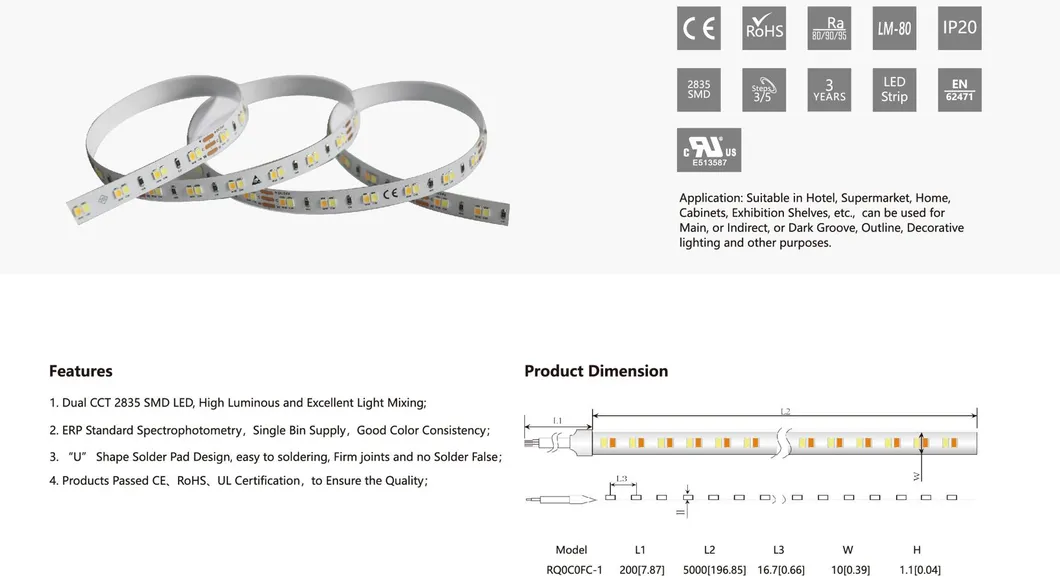 12W Luzes de fita LED SMD flexíveis para a parte de trás da TV