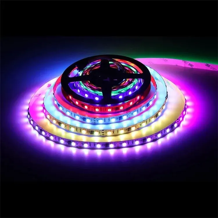Fita LED 5050 RGB/Cores de Fantasia, Encapsulada à Prova d'Água, Kit de Controle Remoto WiFi, Mudança de Cor Inteligente, 12V-24V Fita de Luz Flexível para Decoração