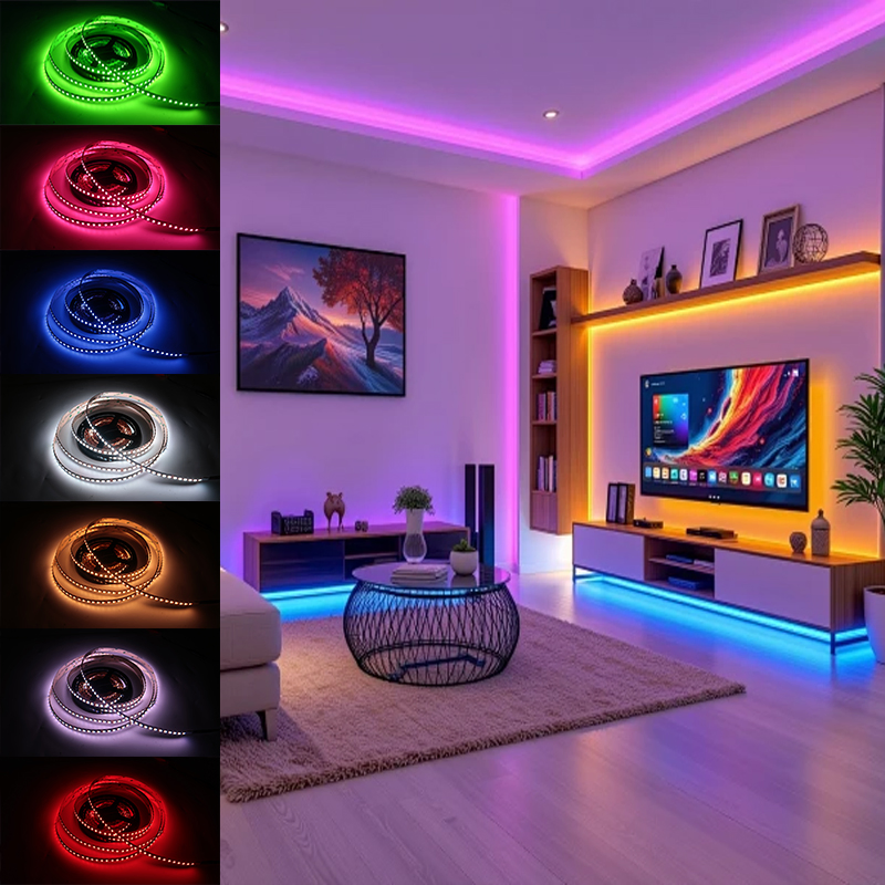 WS2811 Fita LED RGB RGBW Endereçável Inteligente 24V 12V 10mm Wifi App Sincronização de Música Luzes Dinâmicas Dimmable