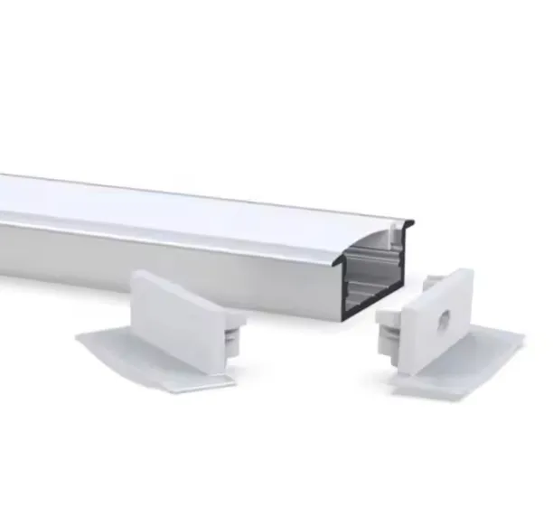 Canal de Alumínio para Extrusão de LED com Difusor Perfil de Alumínio Recessado para Fita de LED