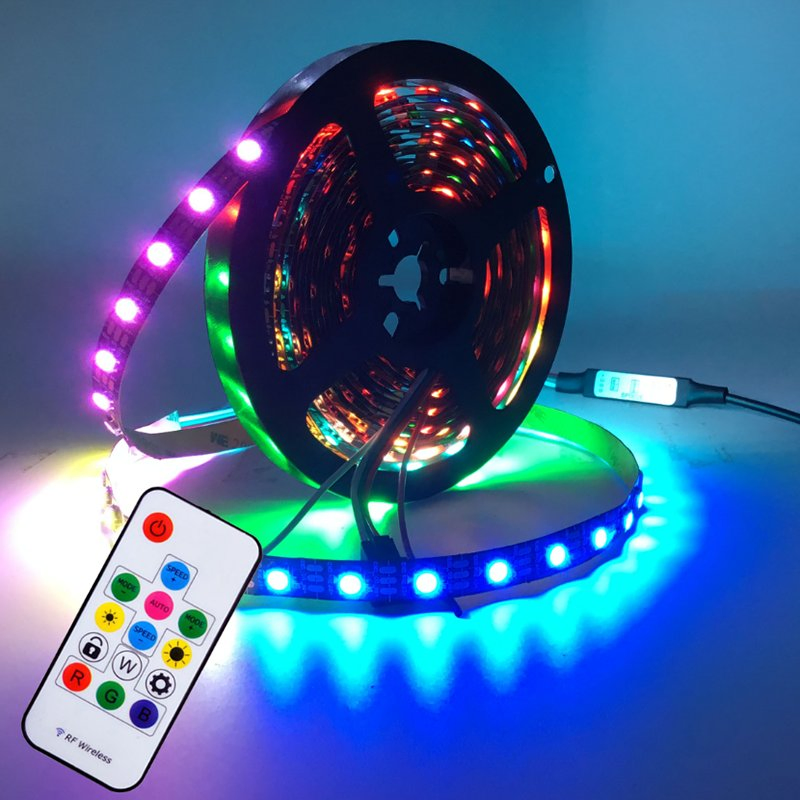 Kit de Fita LED RGB USB Personalizado DC5V por Atacado Ws2812b Fita de Pixel Endereçável com 14keys Controle Remoto para Lâmpada de Armário de TV