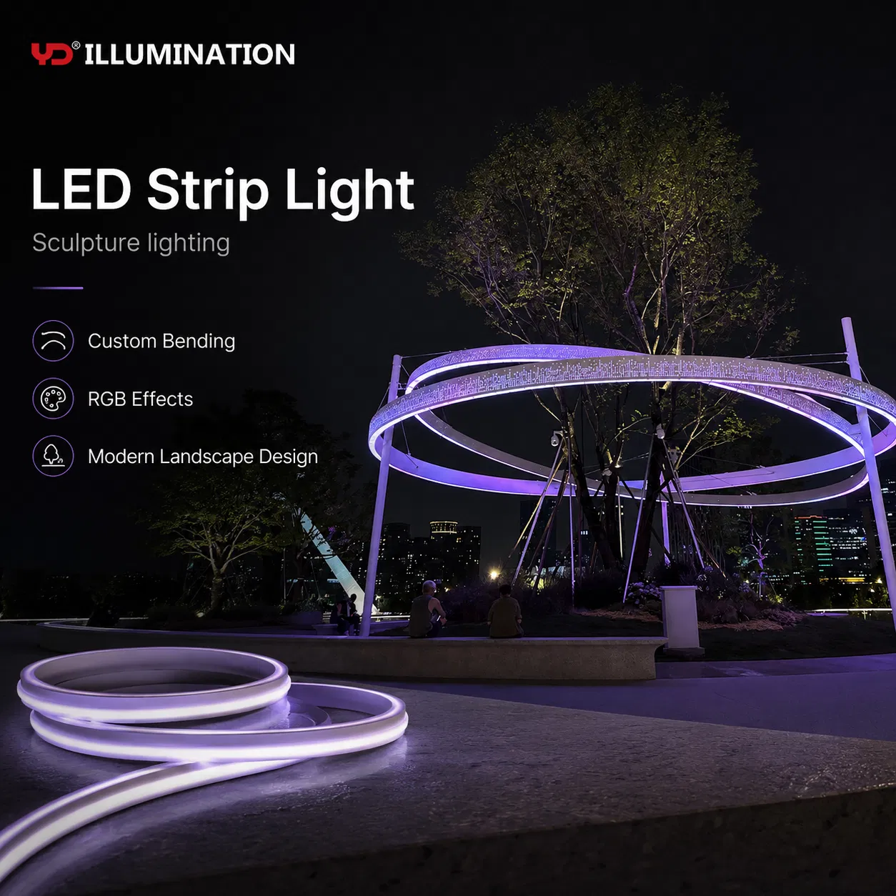 Iluminação LED para Exterior com Wi-Fi IP68 para Arquitetura Moderna