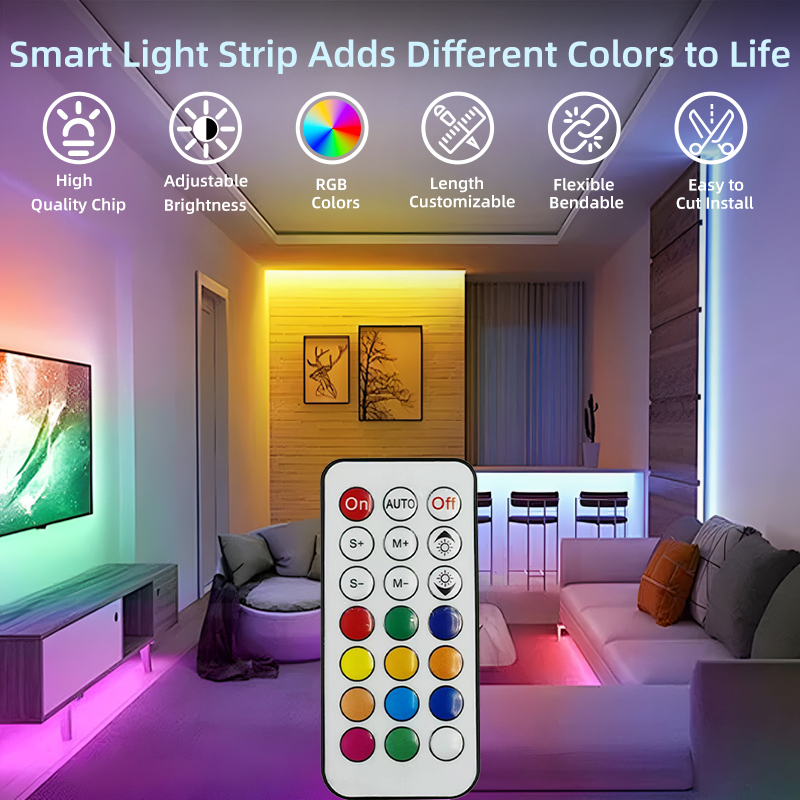 SPI 5050 Fita de LED Flexível Endereçável 12V 24V IP20 IP65 IP67 Controle Inteligente para Armário, Escada, Espelho, Projetos DIY