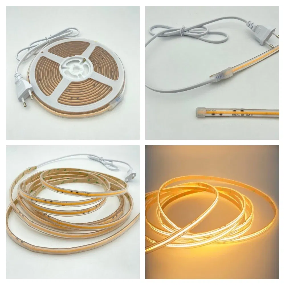 AC220V AC110V Iluminação Flexível COB Sem Pontos IP65 Luzes de Cordão Externas LED Strip