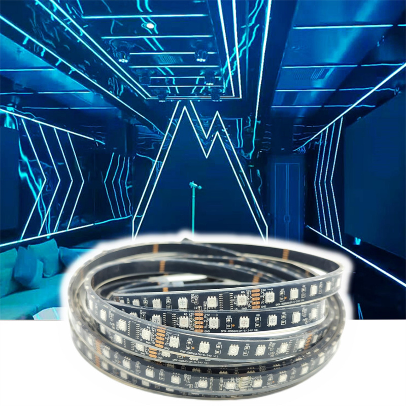 24V 12V SMD 5050 Fita LED Flexível RGB Endereçável DMX512 60LED/M IP68 Controle DMX Inteligente 10m/Roll 5m/Roll