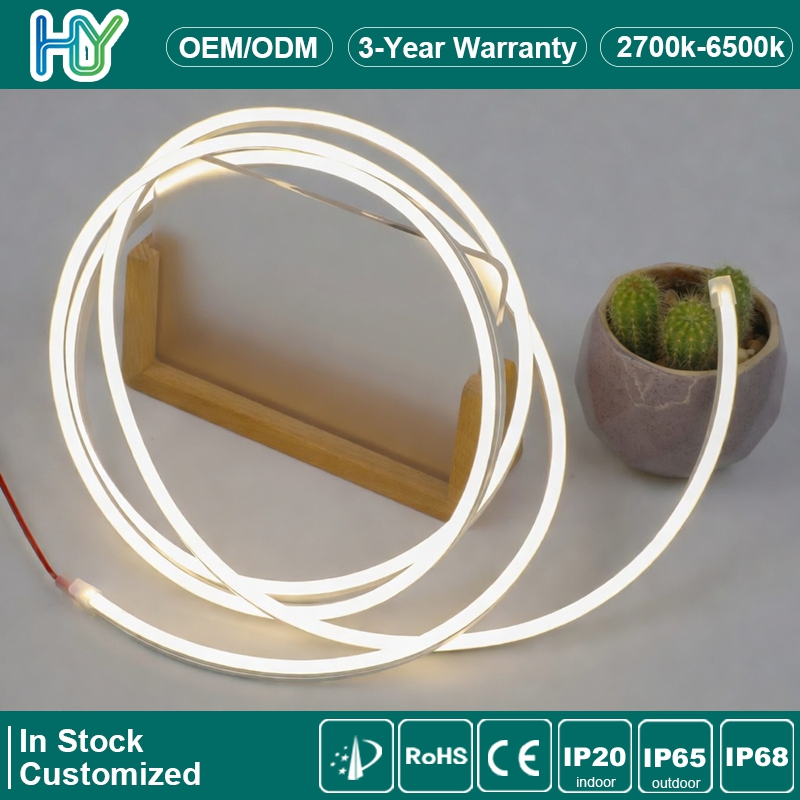 Iluminação LED Multicolorida Lado Curvo SMD2835 120LED/M Silicone LED Flexível para Exterior IP68 À Prova d'Água RGBW Tubo Neon Decorativo em Fita Flexível