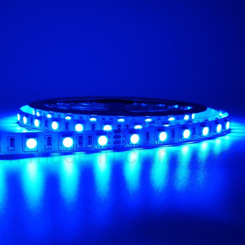 Fita LED de Alta Lúmens SMD5050 | 60LED/M, Luz de Cordão LED à Prova d'Água e Flexível