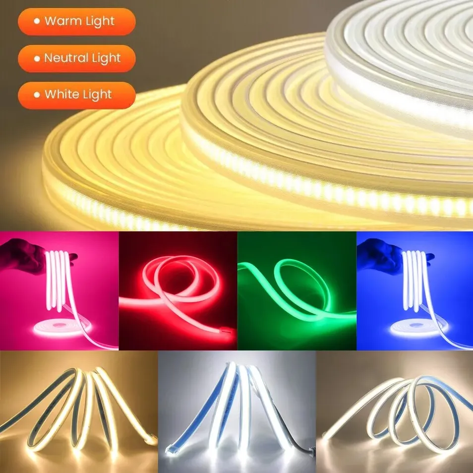 COB 220V 288d 8mm COB faixa LED Light