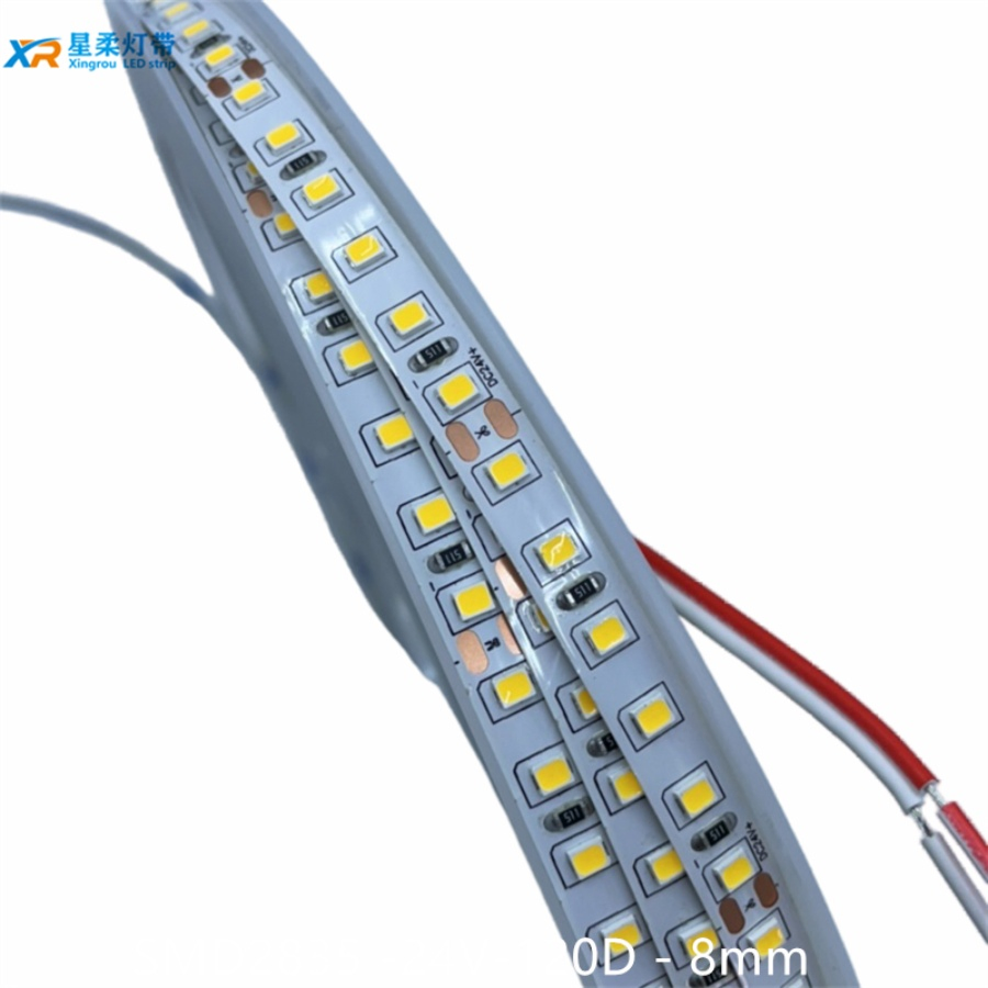 IP20 Fita de Luz LED COB Flexível à Prova d'Água 120LED PCB 8mm DC12V 24V Perfil de Alumínio Fita de Luz Ambiente para Sala de Estar