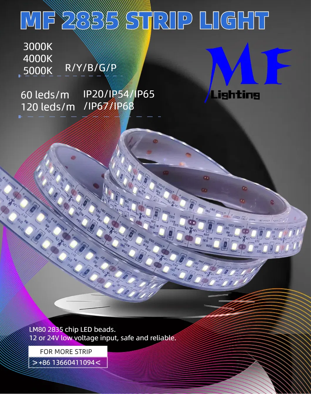 Atacado à Fábrica à Prova d'Água 2835LED 8MM 10MM12V 24V Ra80 Ra90 SMD2835 120LED Luz de Fundo para TV Luz de Cozinha sob o Armário Fita LED Flexível Fita LED
